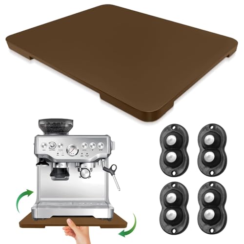 Appliance Slider 360° Rolling Tray for Countertop Coffee Maker Mat, Brown
