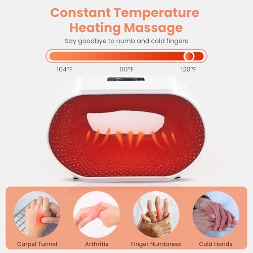 image for TipTalk Hand Massager with Heat and Compression, Cordless Electric Han