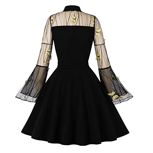 Image of Women's Vintage Polka Dot 1950s Audrey Retro Rockabilly Prom Dress 50's 60's A-Line Cocktail Party Swing Dress