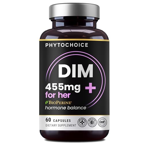 DIM for Women 350mg High Potency with BioPerine® & Broccoli Extract – 455mg Total Complex for Hormone Balance, Estrogen Metabolism, PMS & Menopause Support, Clear Skin & Women’s Wellness, 60 Capsules
