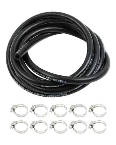 3/8 Transmission Cooler Hose with Clamp 300PSI Transmission Oil Cooler Line SAE J1532 Standards for Power Steering Hydraulic Systems 10Ft