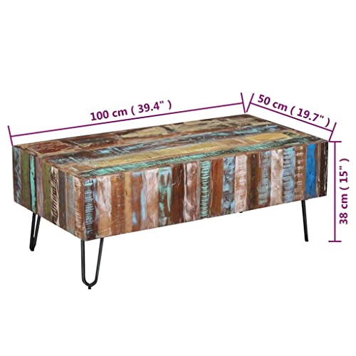 Vidaxl Coffee Table Solid Reclaimed Wood 39.4"X19.7"X15" #TOP3
