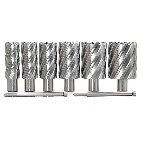 Jestuous JES-GBZ-6PCS-2 Annular Cutter Set 6Pcs Jestuous 3/4 Inch Weldon Shank 2 Inches Cutting Depth 1 To 2 Cutting Diameter Two Flat Hss Slugger Bits thumb #4