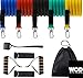WODFitters Portable Home Gym in a Bag - 5 Resistance Bands With Soft Grip Handles and Durable Clipping System, Door Anchor, Wrist and Ankle Straps