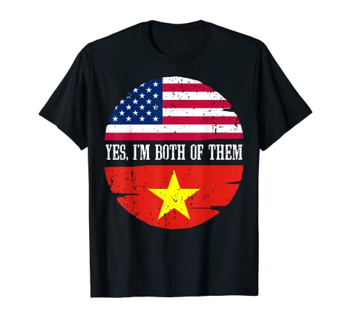 Bandera vietnamita de Vietnam Roots Half USA Camiseta