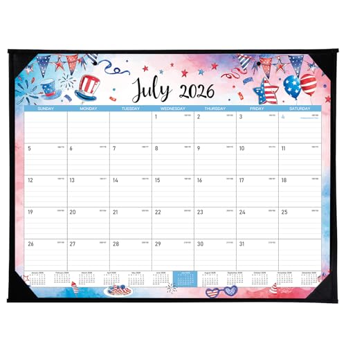 Desk Calendar 2026-2027 - Large Desk Calendar from July 2026 to December 2027 22x17 18 Monthly Desk/Wall Calendar Desk Calendars 2026-2027 Large Space for Writing with Protect Corner