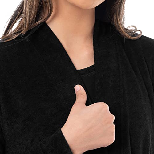 Fruit of the Loom Women's BeyondSoft Sleep Chemise and Robe Set, Black, Large - image 6