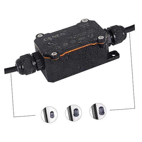 Homoyoyo Pg9 2 Way Outdoor Waterproof Ip68 Electrical Cable Wire Connector Junction Box for Garden Lights 4-8mm Cable Pore Diameter Weatherproof