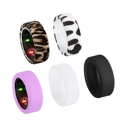 Wingoden 5PCS Ring Cover Compatible with Oura Ring Gen 4/3, Anti-Scratch Silicone Elastic Smart Rings Protector for Working Out Gym Women Men, S