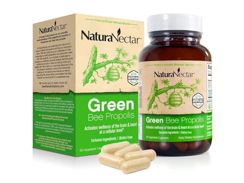 NaturaNectar - Green Bee Propolis Capsules - NSF Contents Certified Brazilian Green Propolis -