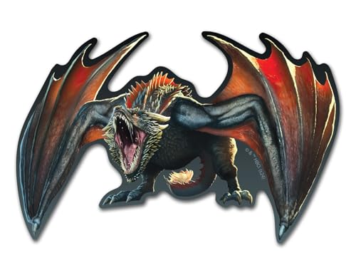 Image of Elektroplate Officially Licensed Game of Thrones Drogon Dynamic Decal - 3.3 inch x 5.0 inch | Premium All Weather Sticker for Car, Water Bottle, Laptop, Tablet, Cooler, Toolbox, Phone | Made in the USA