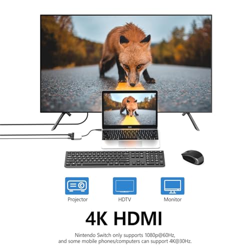 Image of Switch Dock for Nintendo Switch 2 /Switch /OLED, 3-in-1 Portable TV Dock with 4K@60Hz HDMI USB 3.0 Port USB C PD 100W Charging,Mini Travel Dock Replacement for Switch Docking Station.