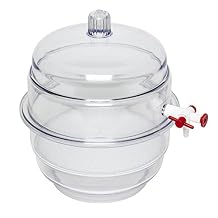 SP Bel-Art "Space Saver" Polycarbonate Vacuum Desiccator with Clear Polycarbonate Bottom; 0.31 cu. ft. F42027-0000 Made in USA