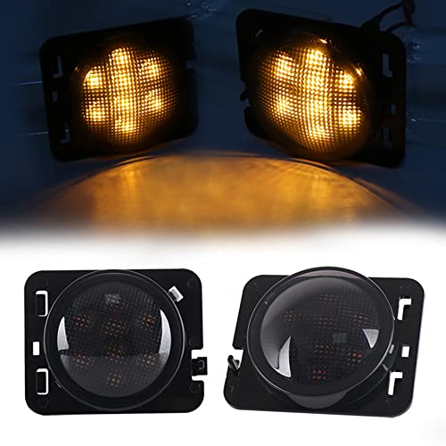 Led Side Maker Light Front Turn Signal Light Lente De Fumaça Amarela Para Jeep Wrangler JK 2007-2015