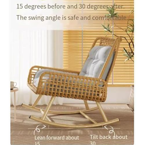 Fauteuil à bascule en rotin avec coussins ergonomiques contre le mal de dos - 5