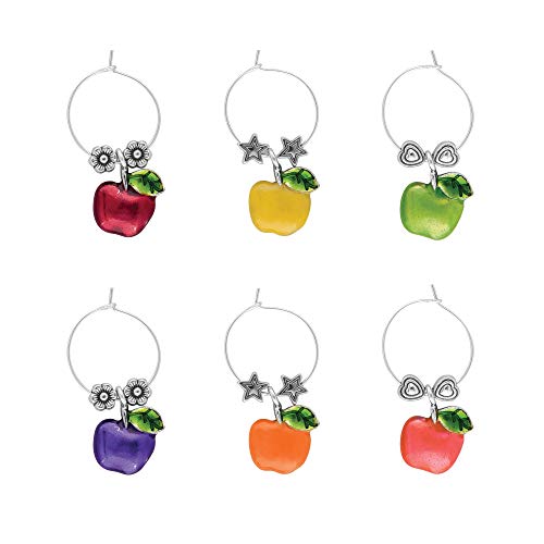 Etiquetas de copa de vino de metal: identificadores y dijes de fruta para fiestas de cata