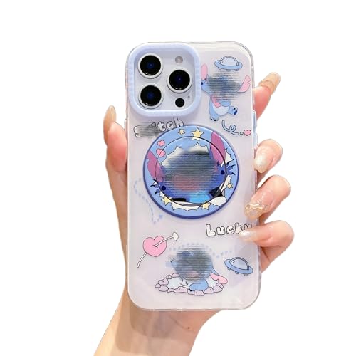 YOUWUMA Stand Magnetic for iPhone 14 pro max Case with Magnetic Kawaii Cute Cartoon Design Soft TPU Shockproof Protective Case for Women Girls (Blue)