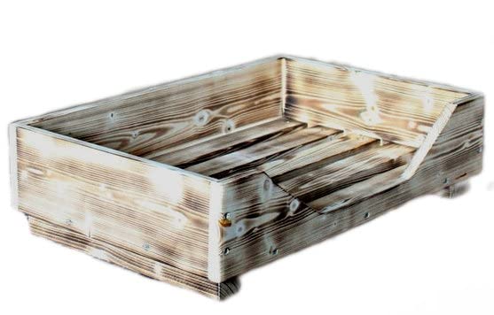 Massivholz Hundebett Aus Nordischer Kiefer – Hundesofa In Natur, Größe L (100x60 Cm), Mit Filzgleitern