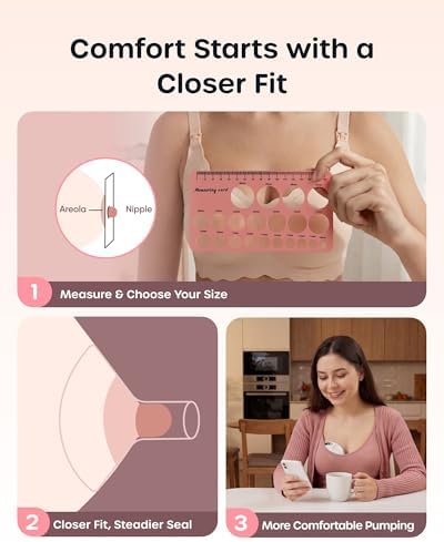 Nuliie 8PCS Silicone Flanges Insert Replacement Kit, Flange Sizing Kit 13mm for 24mm Flange/Shield Breast Pumps, Pumping Essential Kit for Moms - 2