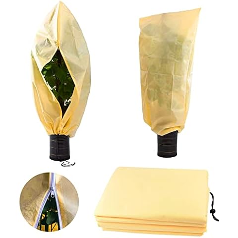 ZDQC Pot Plant Bag 100 x 80 cm, Frost Protection Plant Cover, Plant Protection Bag Winter, Winter Protection for Pot Plants Palm Trees, Plant Protection Cover with Zip Drawstring Cover