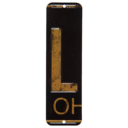 Antique Retro License Plate Indiviidual Alphabet Monogram Wall Letters (L)