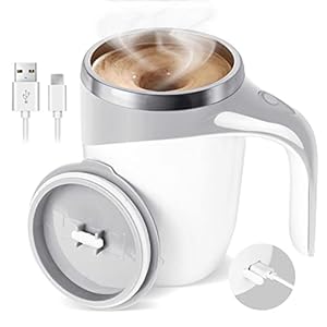 HPX Self Stirring Coffee Mug: Electric Self Mixing Mug Rechargeable Stirring Mug Auto Magnetic Mug Portable Self Stirring Mug dor Coffee Powder Milk Tea Cocoa
