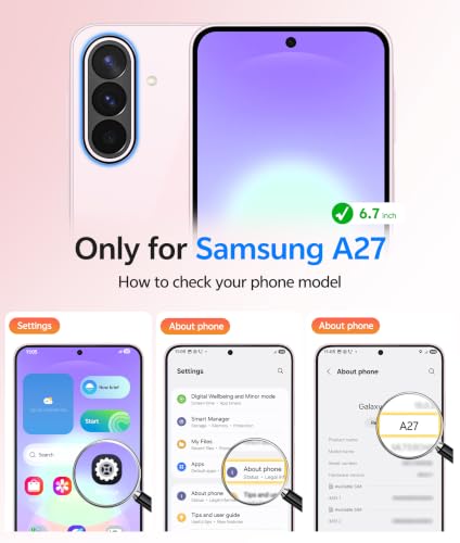 Image of FNTCASE for Galaxy A27 5G Phone Case: for Samsung A27 Cases [Fit for Magsafe] [Screen Protector] Military Grade Drop Protection, Translucent Matte Back, Slim Shockproof Protective Cover - Light Purple