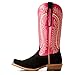 ARIAT Women's Derby Monroe Western Boot - Black Roughout/Kissable Pink, 6 Narrow