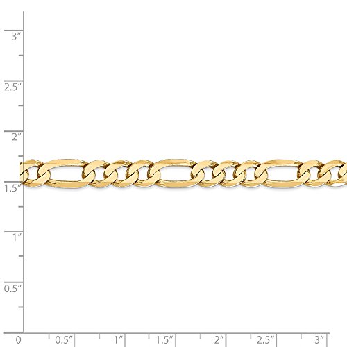 14k Yellow Gold 7mm Flat Link Figaro Chain Necklace 18 Inch Pendant Charm Fine Jewelry For Women Gifts For Her 14k Yellow Gold 7mm Flat Link Figaro Chain Necklace 18 Inch Pendant Charm Fine Jewelry For Women Gifts For Her - Image 10
