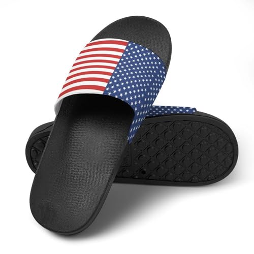 U.S. Flag House Slippers for Women Men Lightweight Open-toe Slide Shoes for Bathroom Swimming Beach4