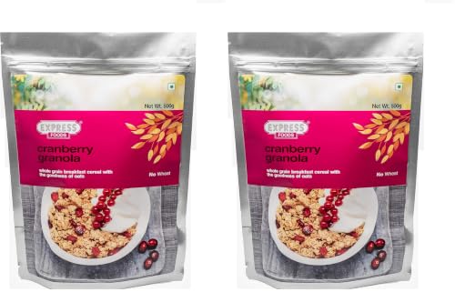 Image of Express Foods Cranberry Granola, 500g (Pack of 2)