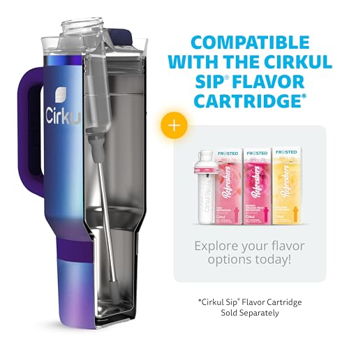 Image of Cirkul 40oz. Chameleon Stainless Steel Tumbler with Handle, All-Day StrawSip, Double-Wall Insulated