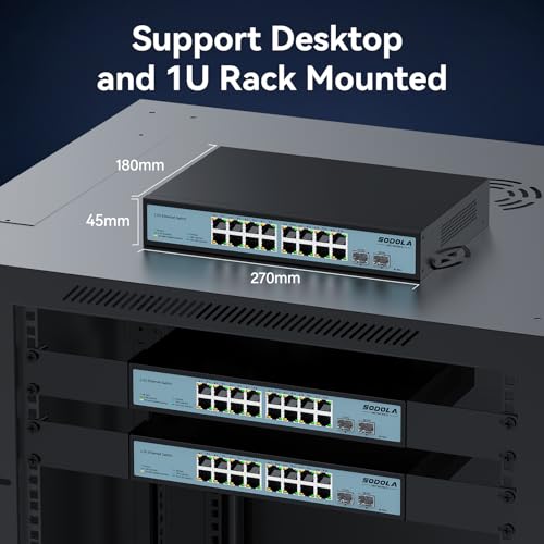 Image of SODOLA 16 Port 2.5Gb Switch Umanaged,16X 2.5GBASE-T Ports,2X 10G SFP+