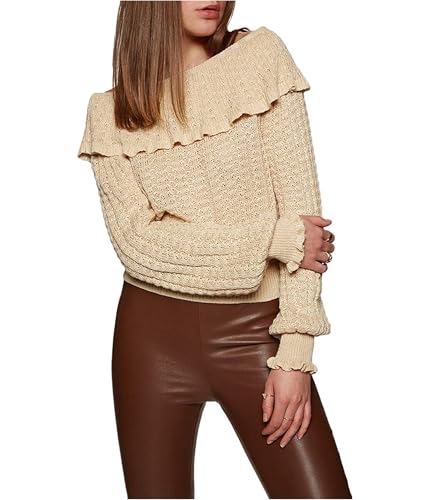 Free People Crazy in Love Ruffle Knits M Lemon