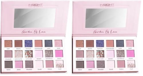 Image of INSIGHT Garden of Love Eyeshadow Palette | 18 Pigmented Shades with Metallic, Shimmer & Multi-Finish Colors | Long-Lasting, Blendable Eye Makeup for Day or Night | 40g (Pack of 2)