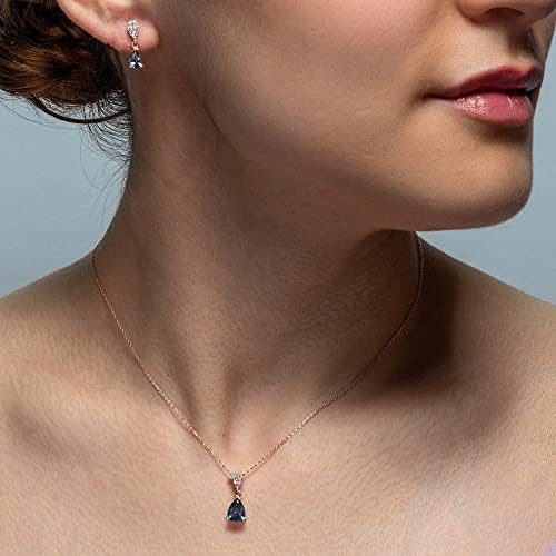 MM Madam&Matmazel Kadın Modası Madam Matmazel Mistik Topaz Gümüş Takı Seti | 925 Ayar Gerçek Gümüş, Pembe Altın - Görsel 2