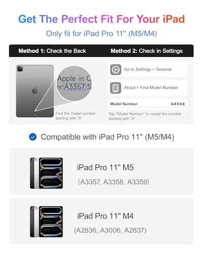 Image of HOU 360 Rotating & Detachable Keyboard Case for iPad Pro 11 inch M5 /M4