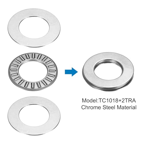 QUARKZMAN TC1018+2TRA Nadellager-Axialdrucklager mit Lagerscheiben, 16mm Bohrungsdurchmesser, 28mm Außendurchmesser, 4mm Gesamtdicke für Rasenmäher-LKW-Servolenkung