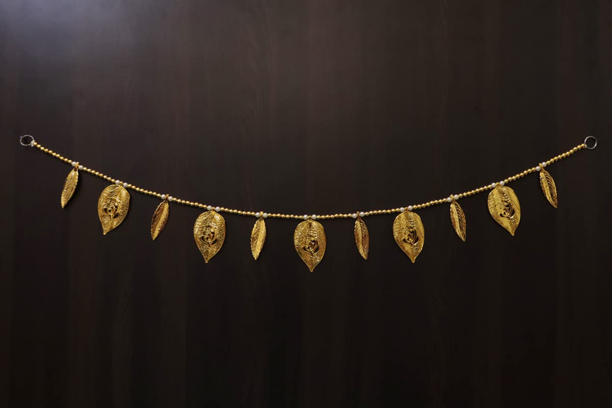 Toran - Door Hanging Bandhanwar - Multicolour - Velvet, Embroidered Lace, Craft Beads, Cotton Laces - Rectangular - Diwali Decoration, Pooja Room, Main Entrance