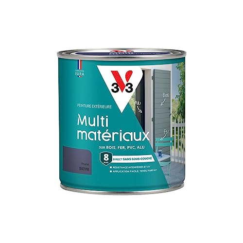 V33 Peinture extérieure multi-matériaux, Prune satin 0,5L