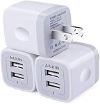 Wall Charger, 3Pack 5V/2.1A AILKIN 2-Port USB Wall Charger Home Travel Plug Power AC Adapter Fast Charging Block Cube for iPhone 15 14 13 12 SE 16Pro Max XS 17 Plus, Samsung Galaxy, Google Pixel Box | Power AC Adapter Fast Charging Block Cube for iPh