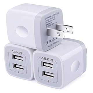 Wall Charger, 3Pack 5V/2.1A AILKIN 2-Port USB Wall Charger Home Travel Plug Power AC Adapter Fast Charging Block Cube for iPhone 15 14 13 12 SE 16Pro Max XS 17 Plus, Samsung Galaxy, Google Pixel Box
