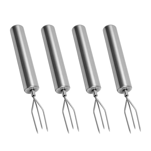 4 Stück Kartoffelgabeln aus Edelstahl 430 – Maisspieße wiederverwendbar, Fleischgabeln (14,5 cm) – zum Schälen, Grillen und Camping – umweltfreundlich und spülmaschinenfest