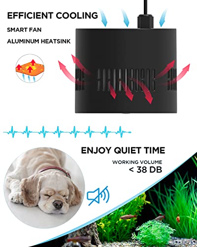Lominie Planted Led Aquarium Light Upgraded 80W Dimmable Freshwater Fish Tank Clip On Aquarium Light Refugium 6500K Sunlight Full Spectrum For 10 Gallon Cube Tank With Gooseneck #TOP2