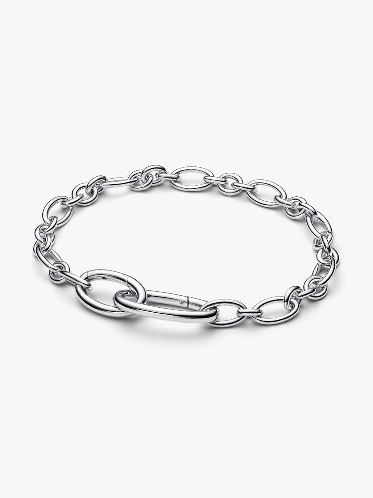 Sterling silver oval link bracelet