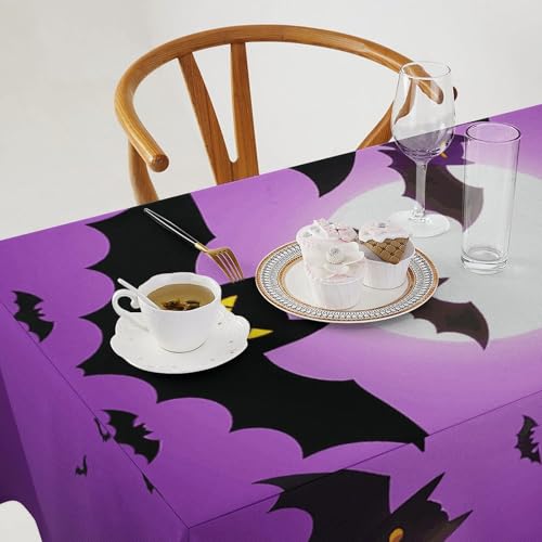 Nappe d'Halloween pour table carrée 140x190 nappe imperméable violette - 4