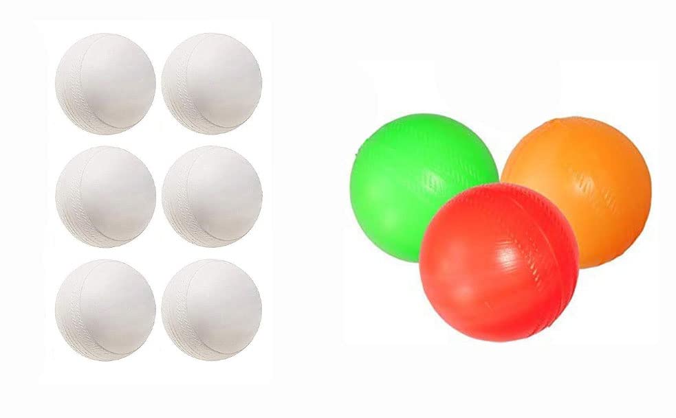 VASH GIRLYZ Attire (2 in 1) Plastic White Ball with Color Balls Cricket Training Balls for Kids (3 Color Ball & 3 White Ball) (B0B747HYFW) Amazon Price History, Amazon Price Tracker