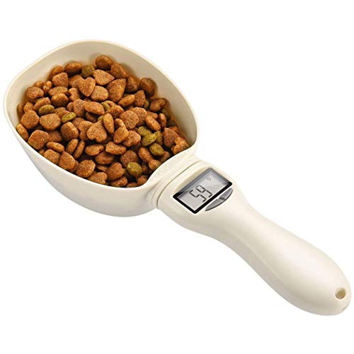 Colher de ração para cães Legendog Pet Food, colher de plástico criativo, visor LCD medidor colher d