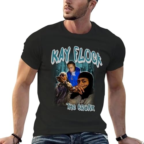 TANUVJXK Free Kay Flock Rap Bootleg Design T-Shirt for Men Black XL