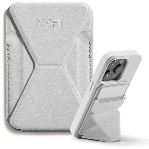 MOFT Porte Carte Magsafe pour iPhone 17/16/15/14/13/12, Magsafe Wallet en MOVAS Cuir Végan, Magnétisme Utra-Puissant, Support Téléphone Portable à 3 Modes, 2 Supports de Cartes (Misty Cove)